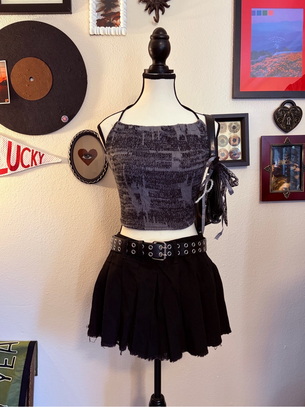 Urban Renewal Charcoal Gray Knit Halter Top